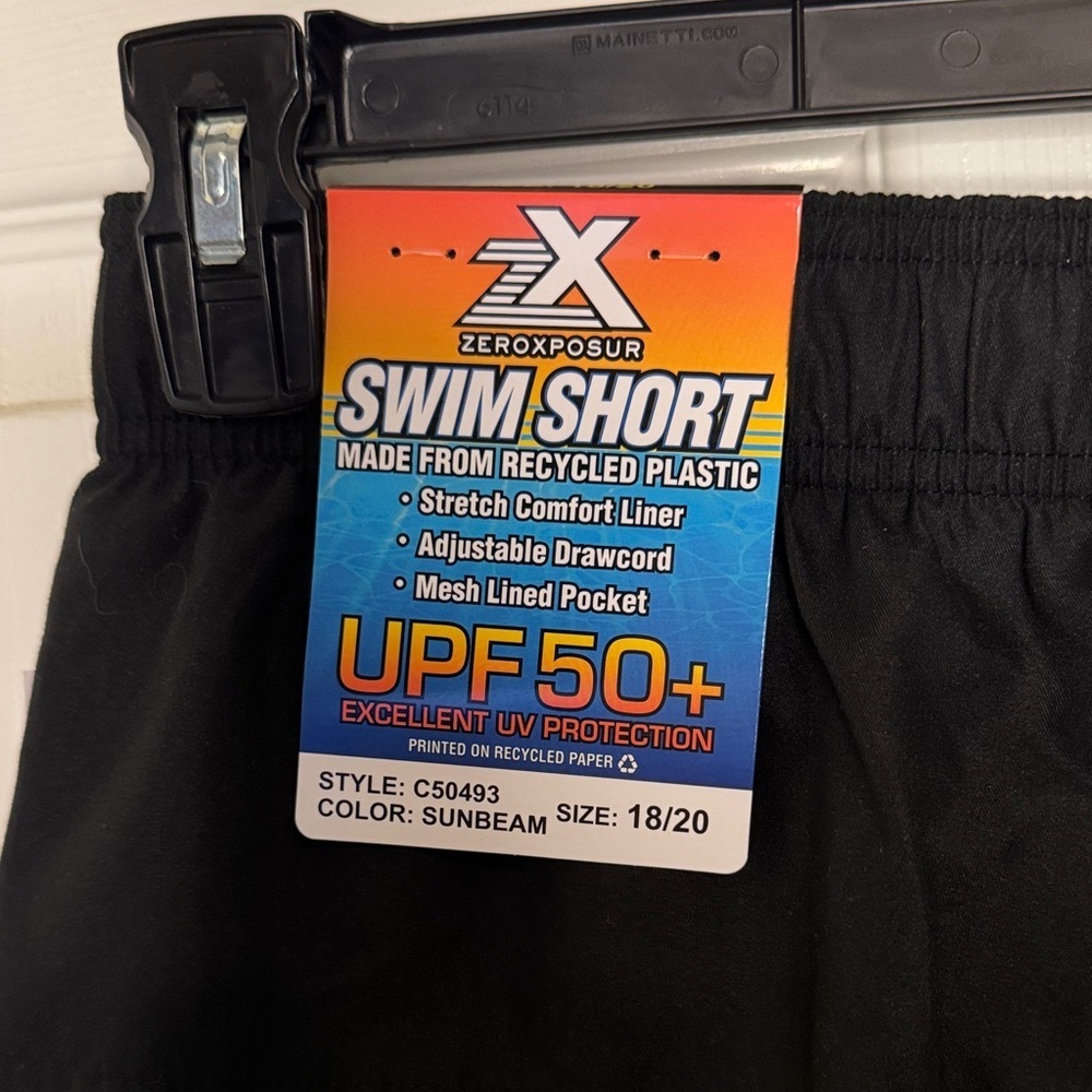NWT ZeroXposur Boys Black and Neon Yellow Swim Board Shorts - Picture 2 of 7